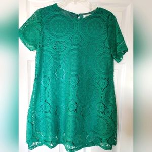 New emerald green dress, size small.